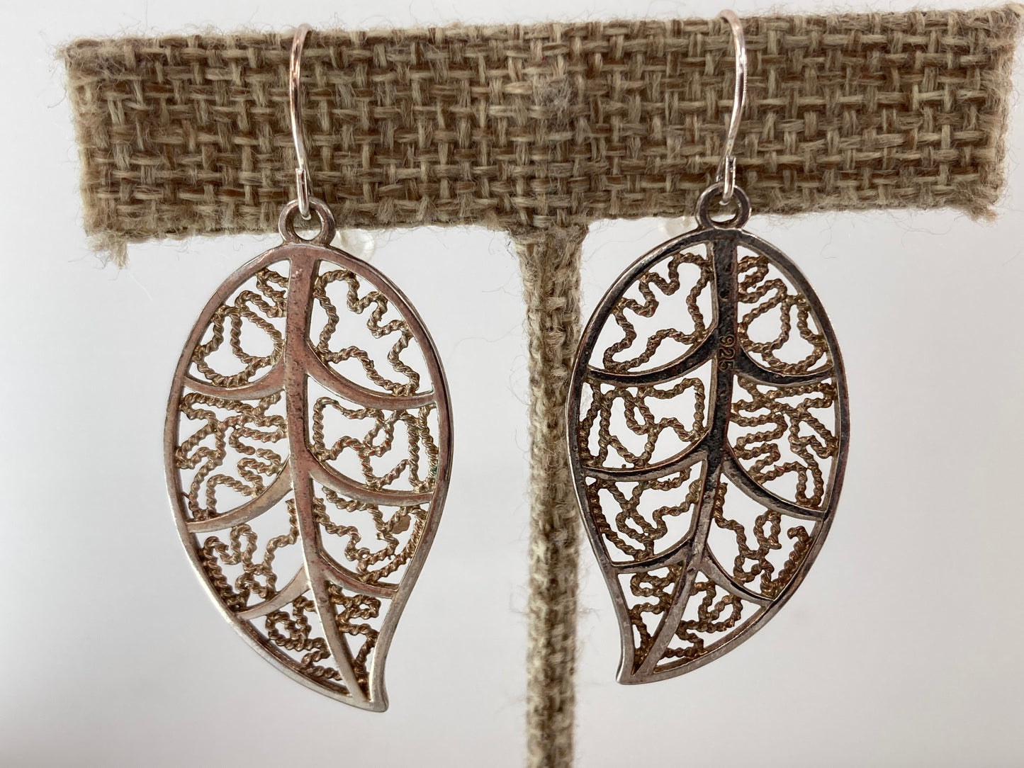 Sterling Cage Leaf Earrings
