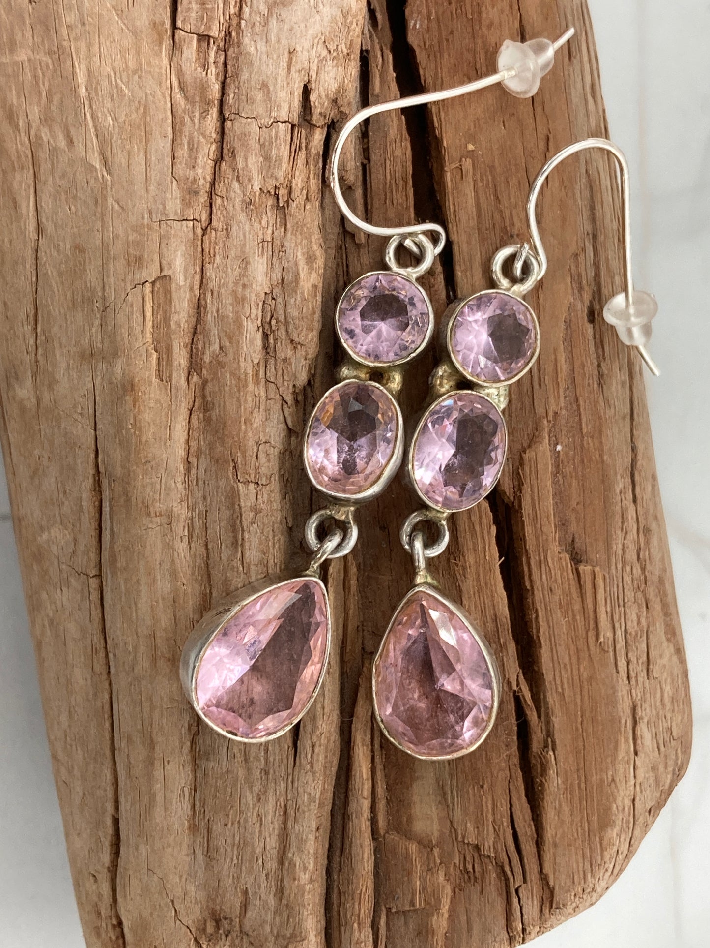 Rose Quartz in Sterling Silver Earrings
