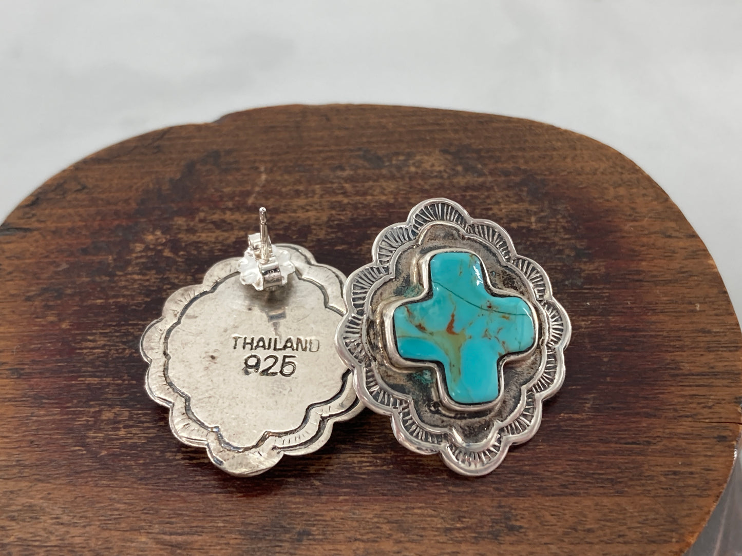 Reconstituted Turquoise Post Earrings