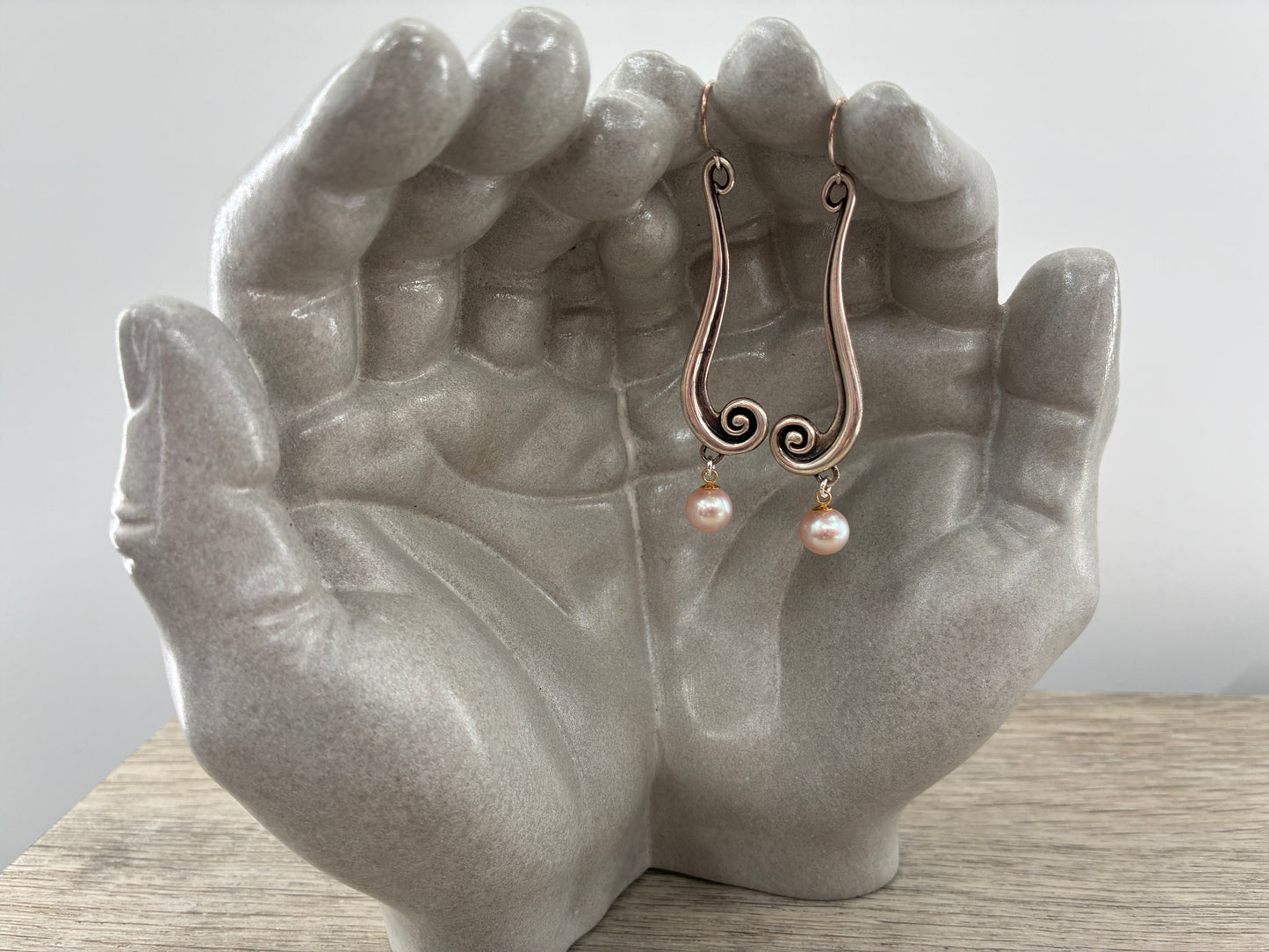 Pearl and Sterling Silver "Flip it!" Earrings