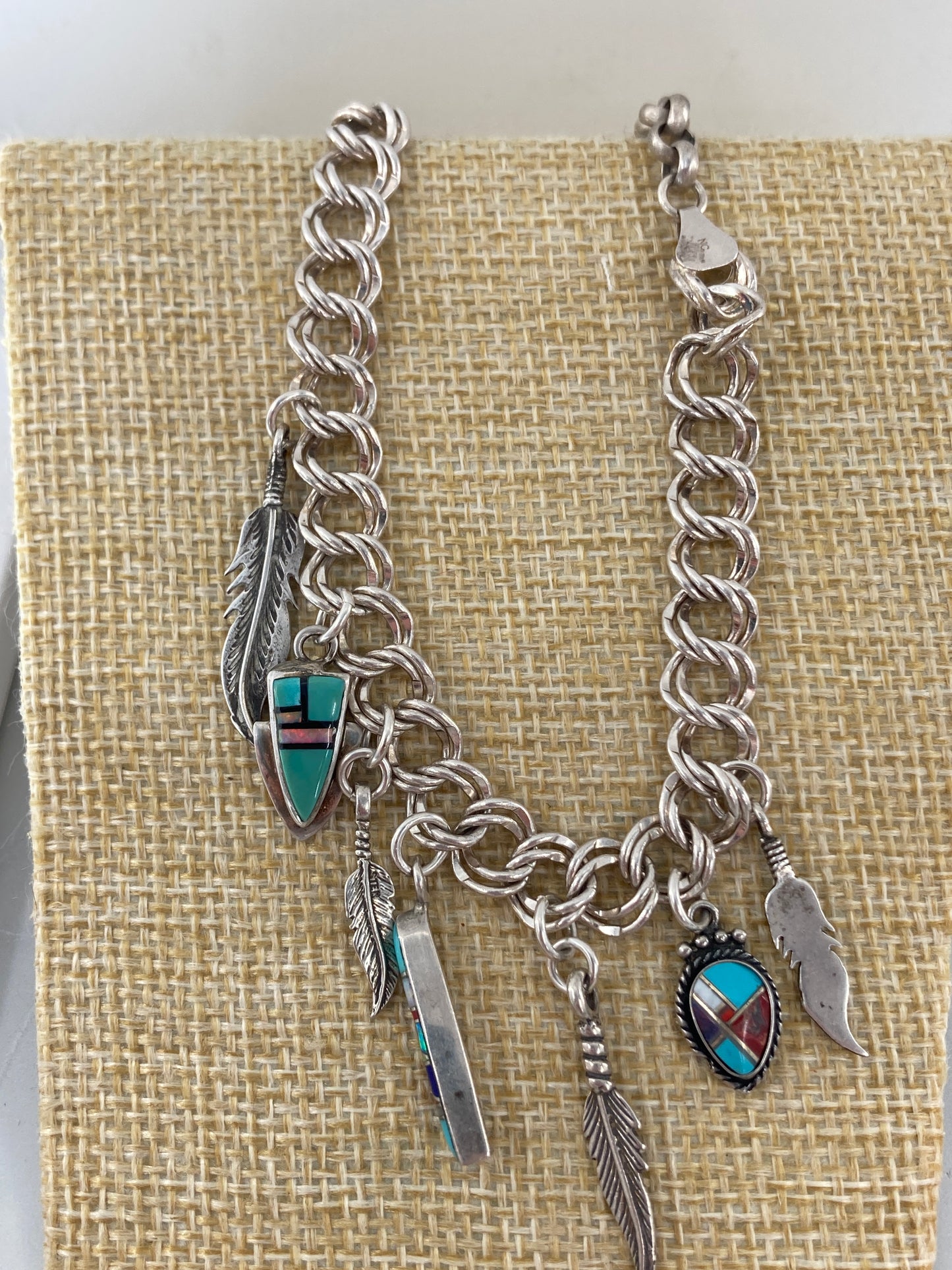 Feathers and Gems Charm Bracelet