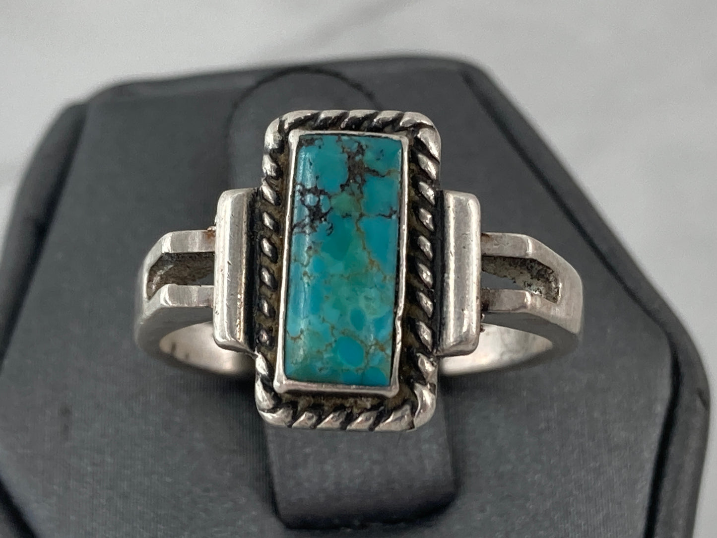 Rectangle Turquoise Ring