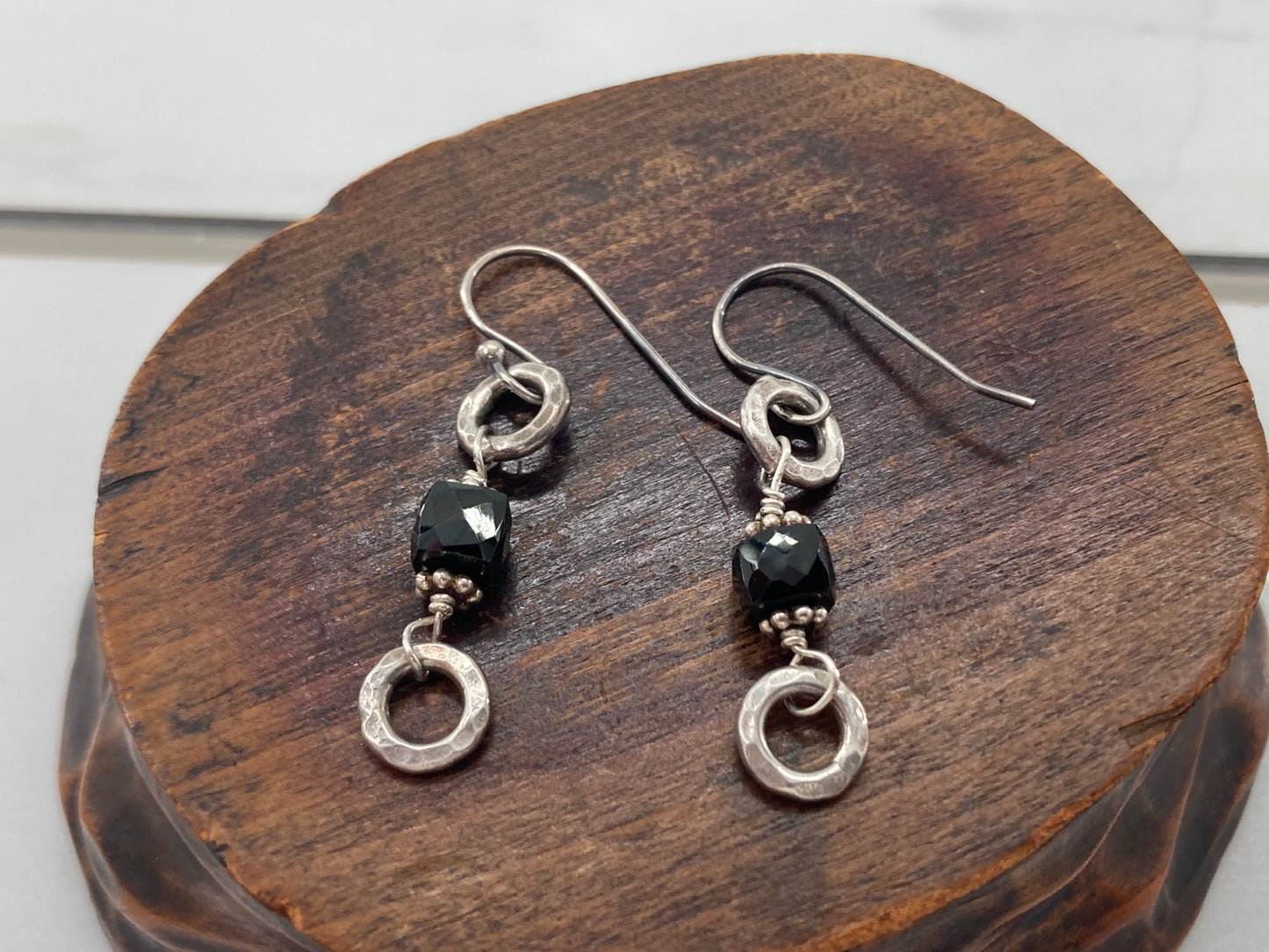 Black Jet Bead Earrings Style 1