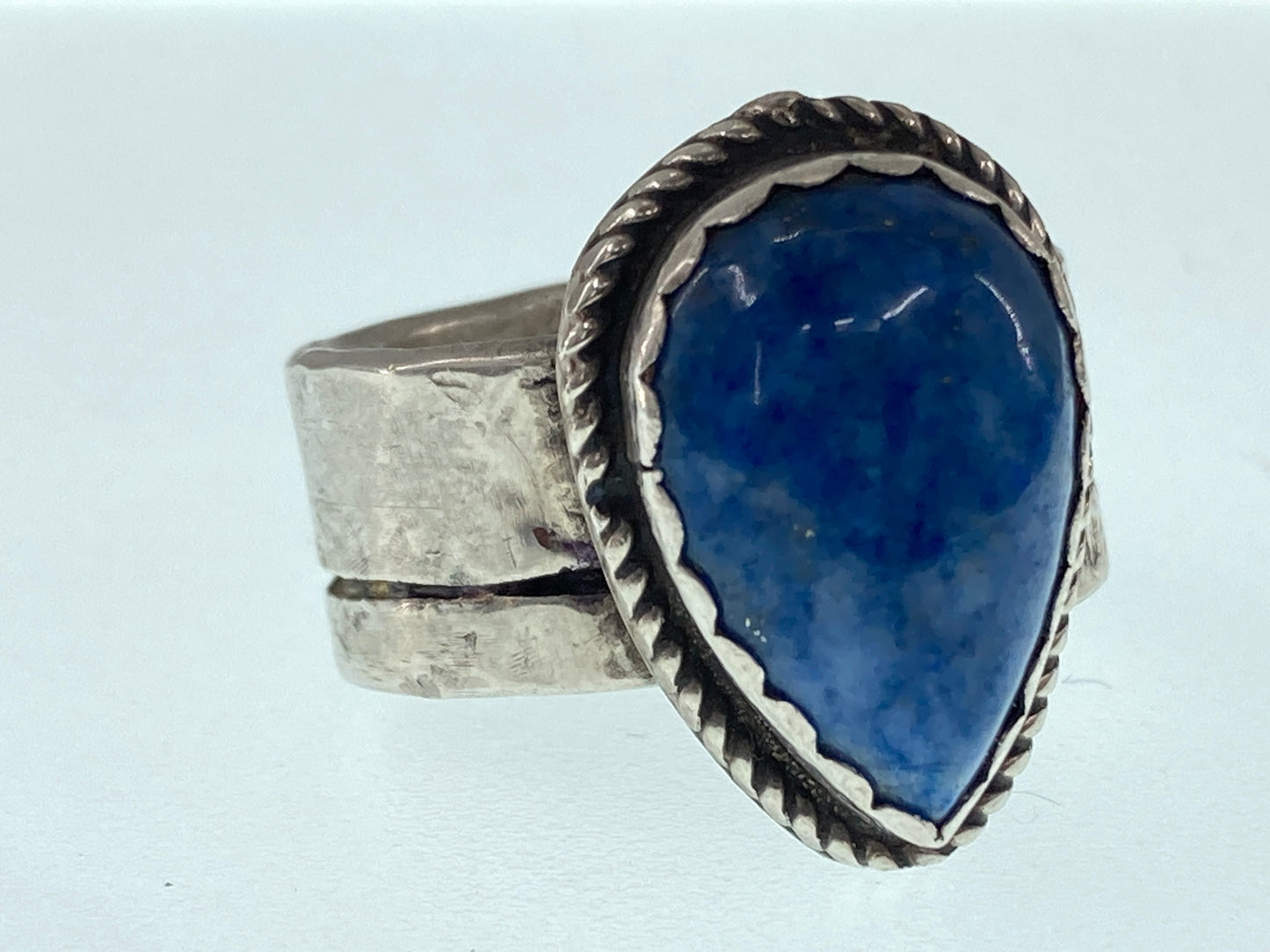 Denim Lapis Teardrop Ring