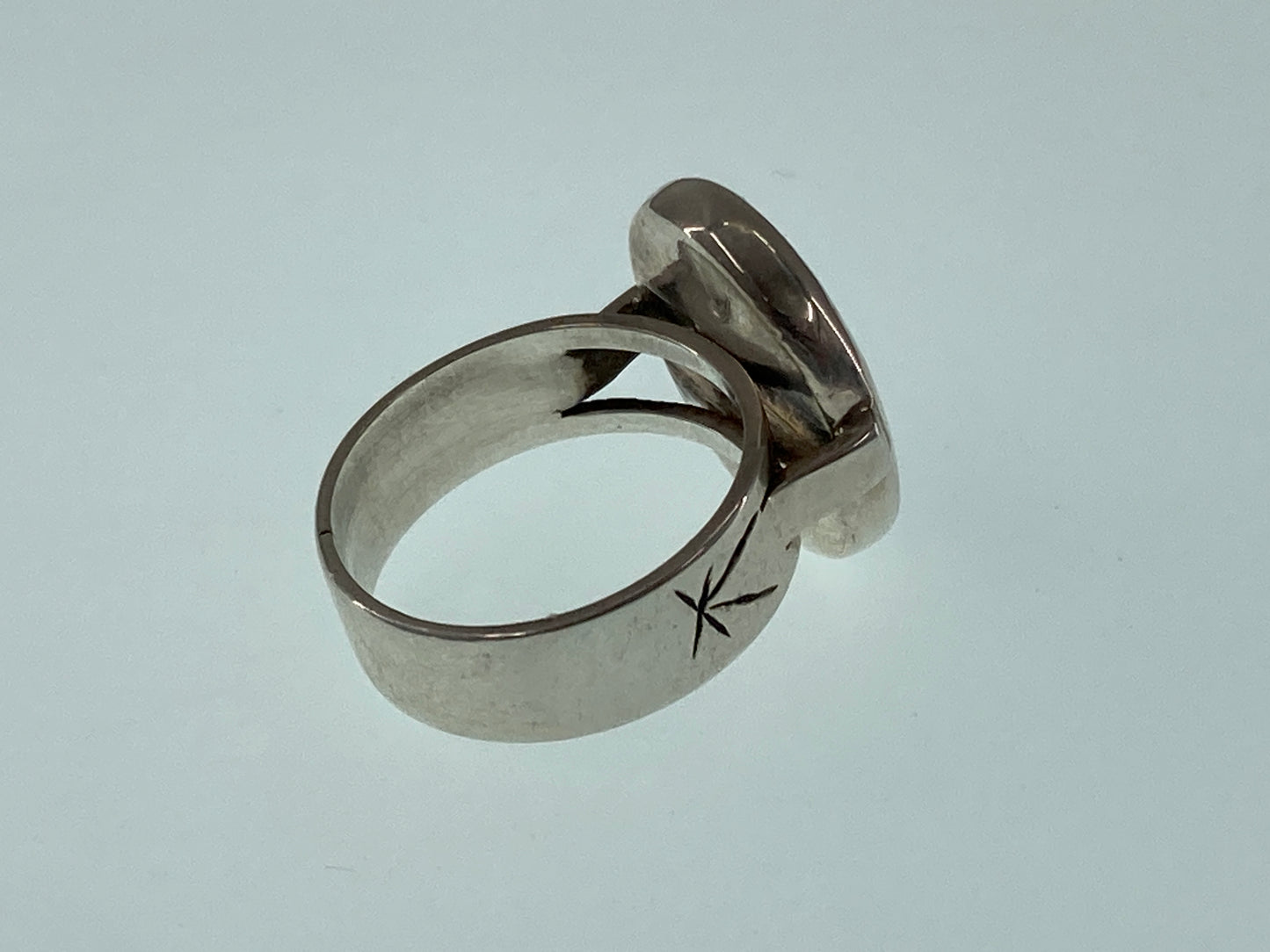 Persian Turquoise in European Silver Ring