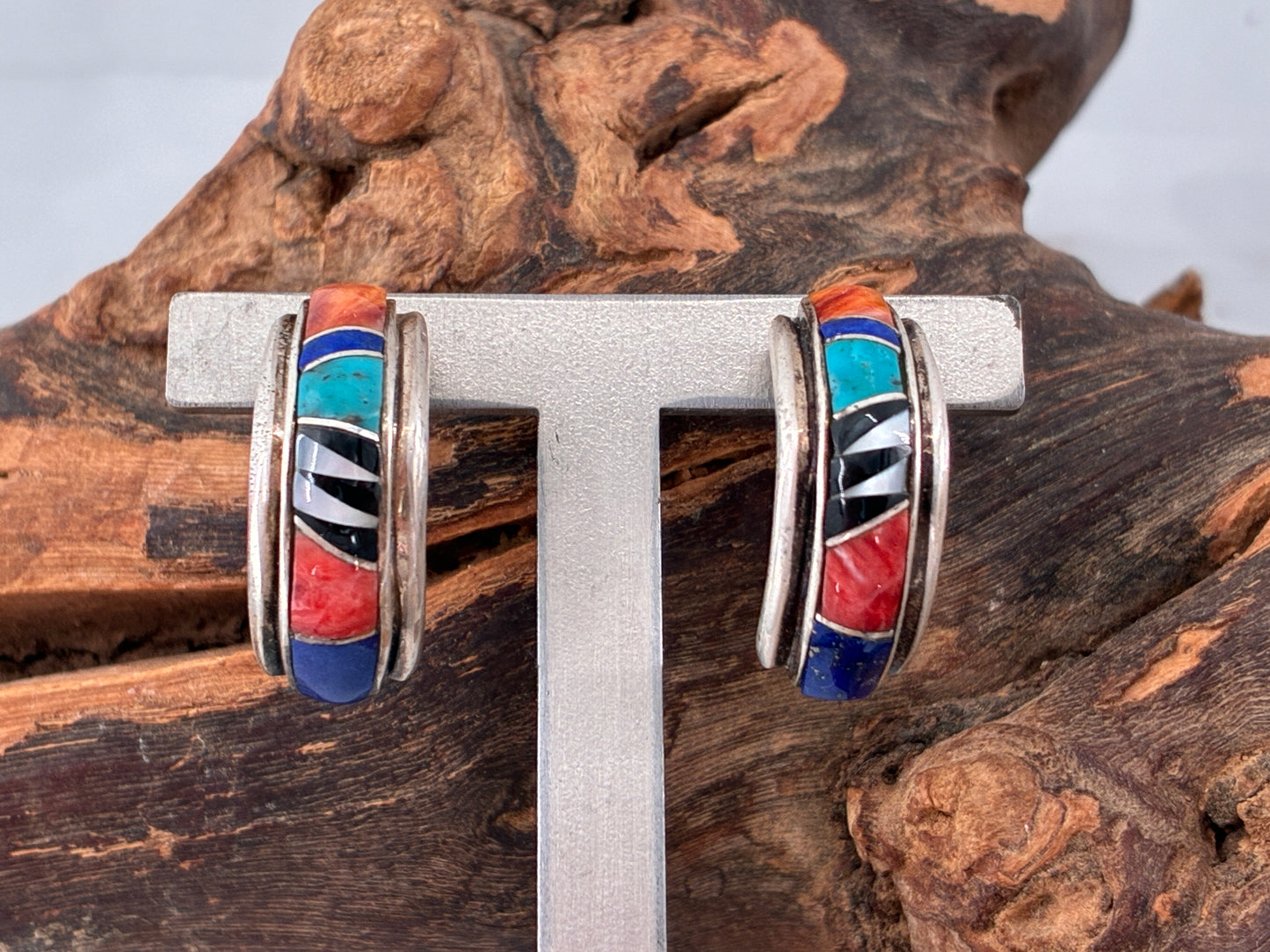 Natural Stones set in Sterling Silver Earrings