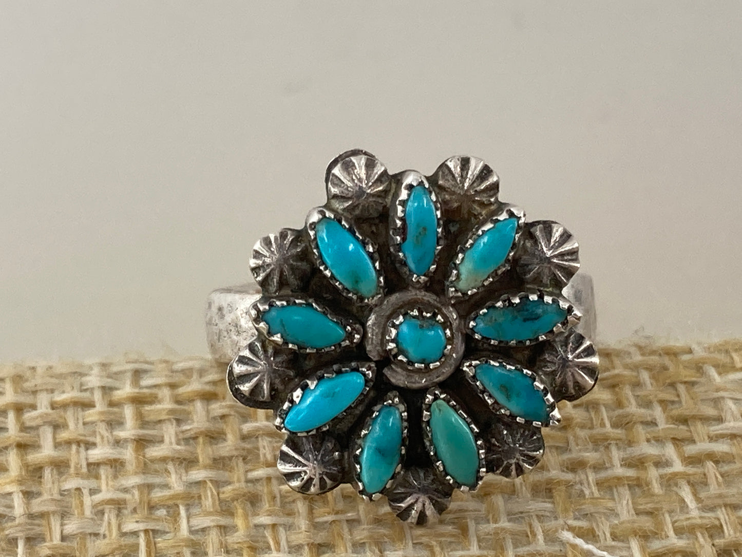 Needlepoint Turquoise Ring