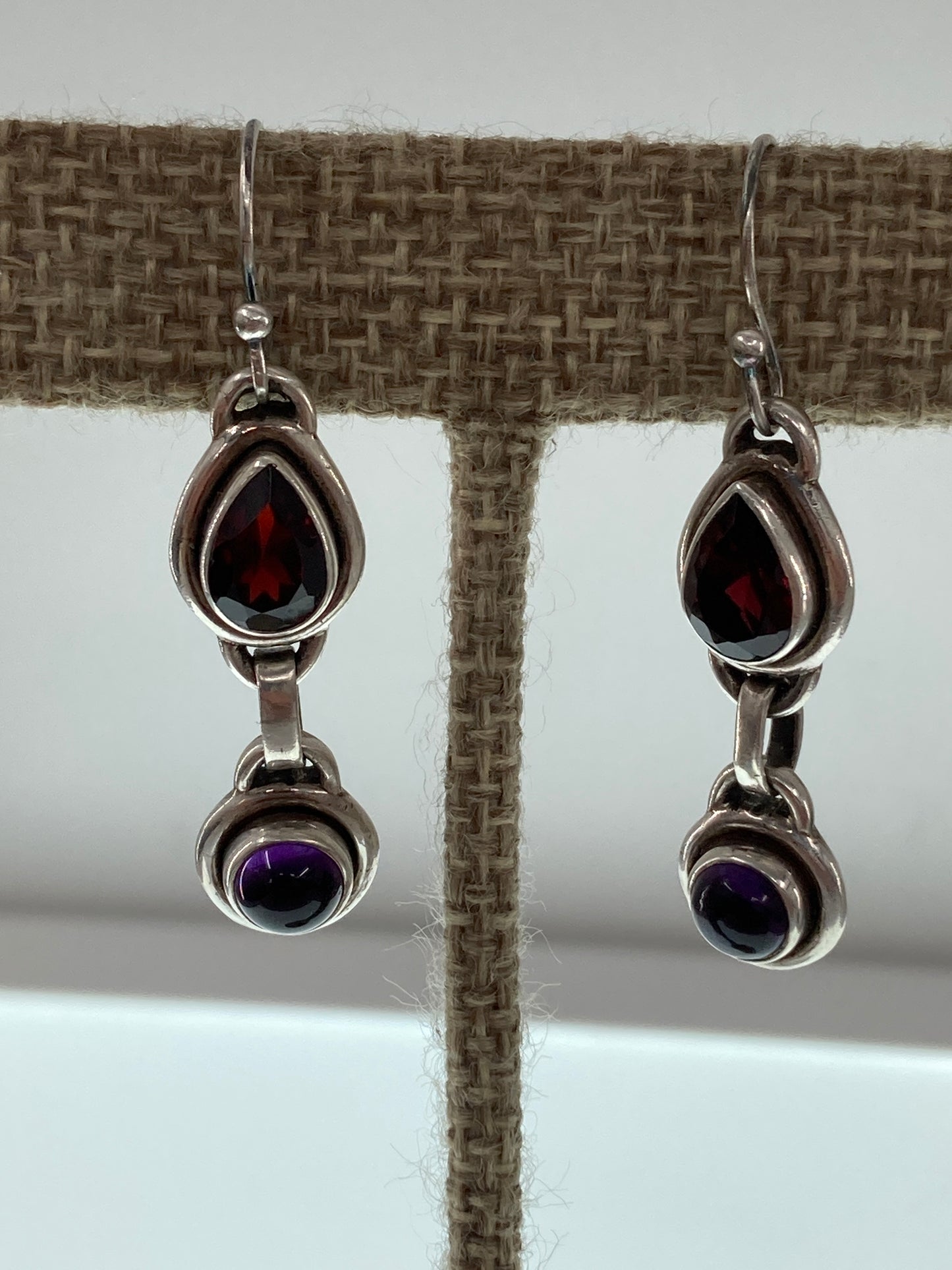 Garnet and Amethyst Rescued Earrings #1