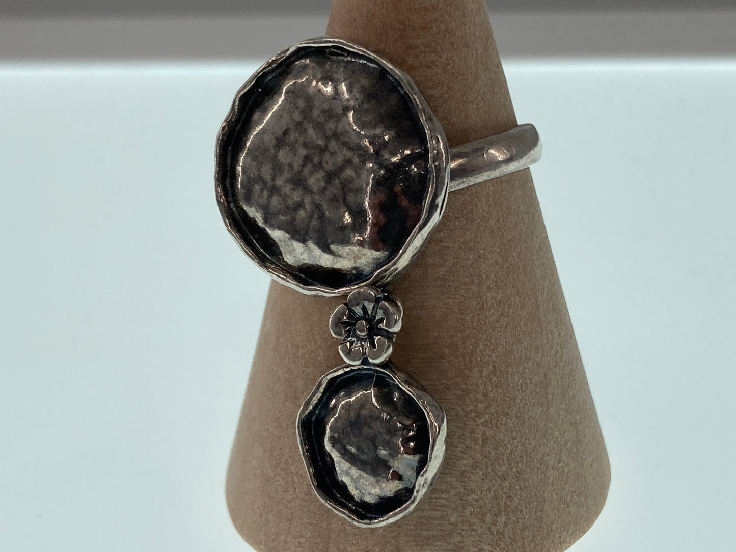 Double Trouble Sterling Bubbles Ring
