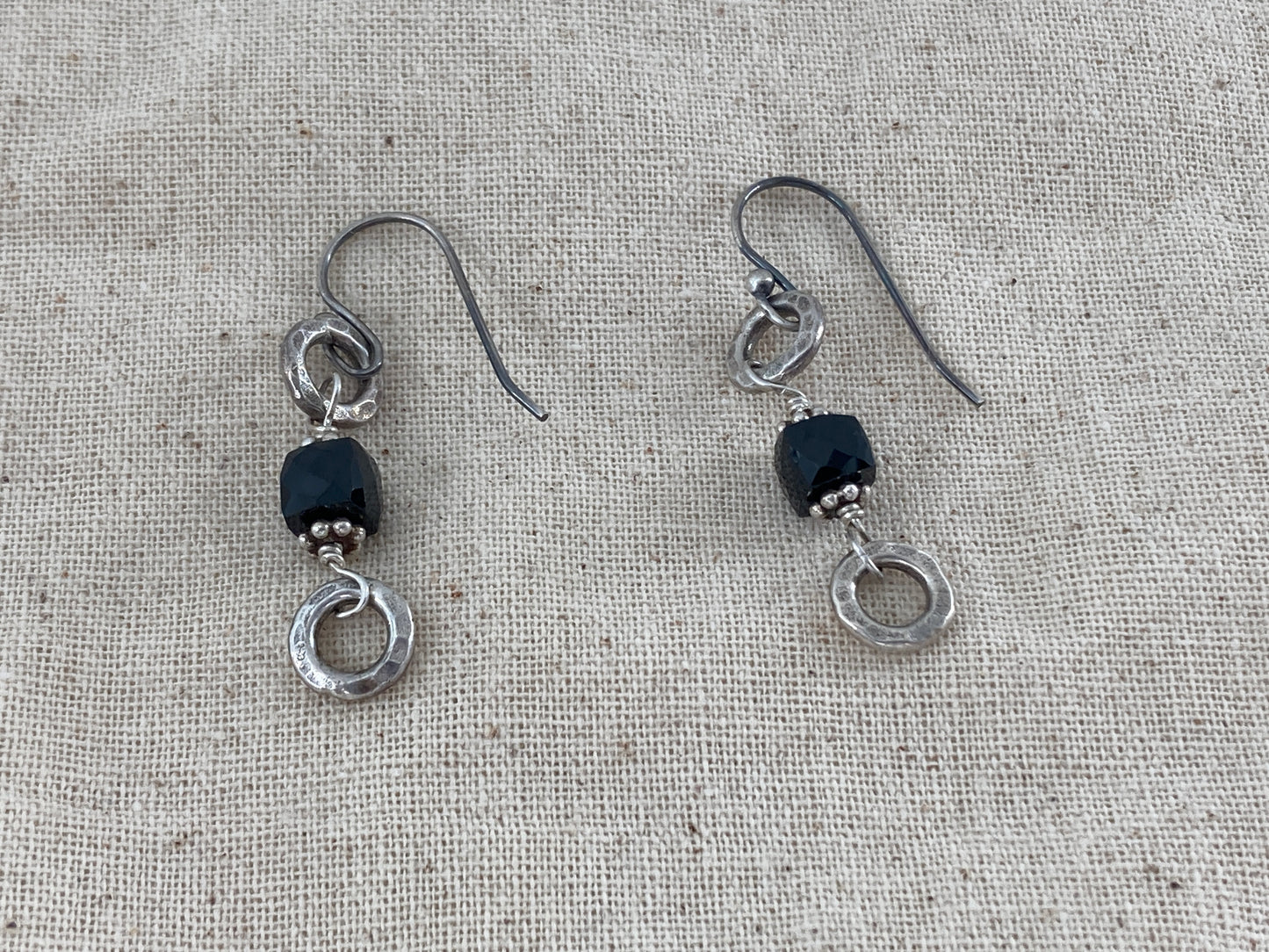 Black Jet Bead Earrings Style 1