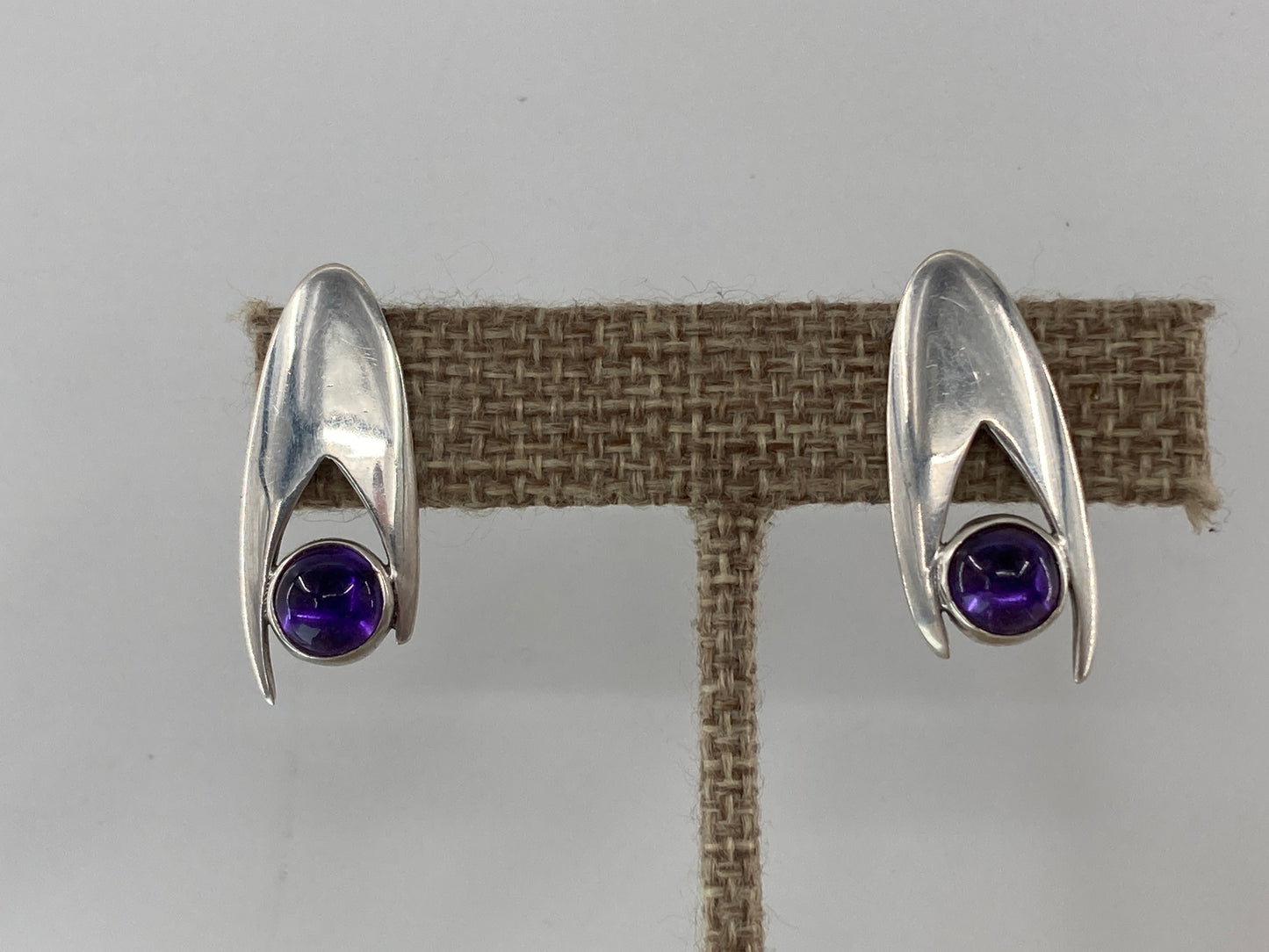 Amethyst in Sterling Silver on Posts Fated Earrings
