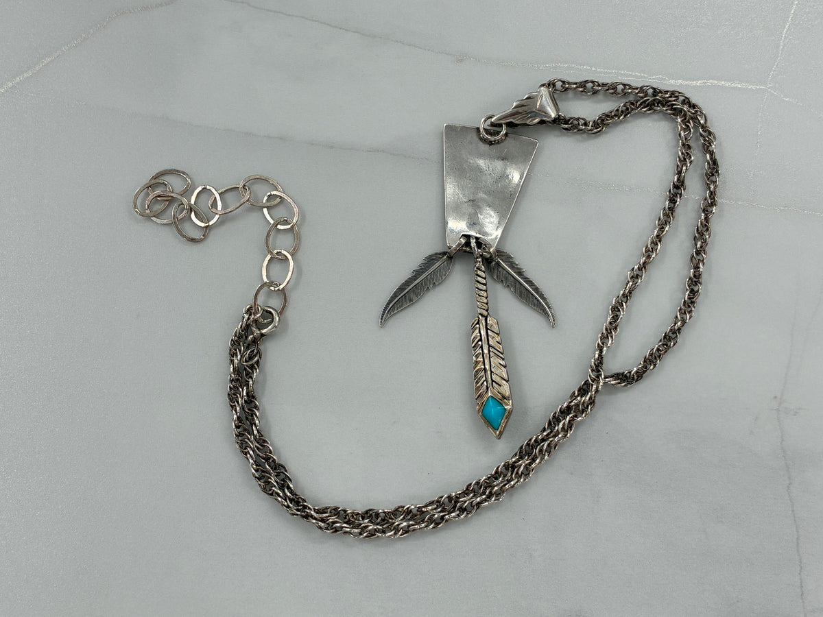 Turquoise Kokopelli Tab-to-Fab Sterling Silver Necklace