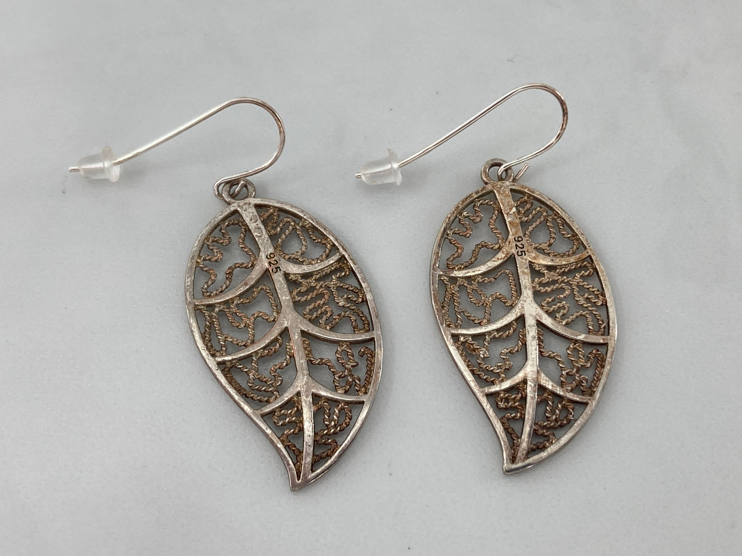 Sterling Cage Leaf Earrings