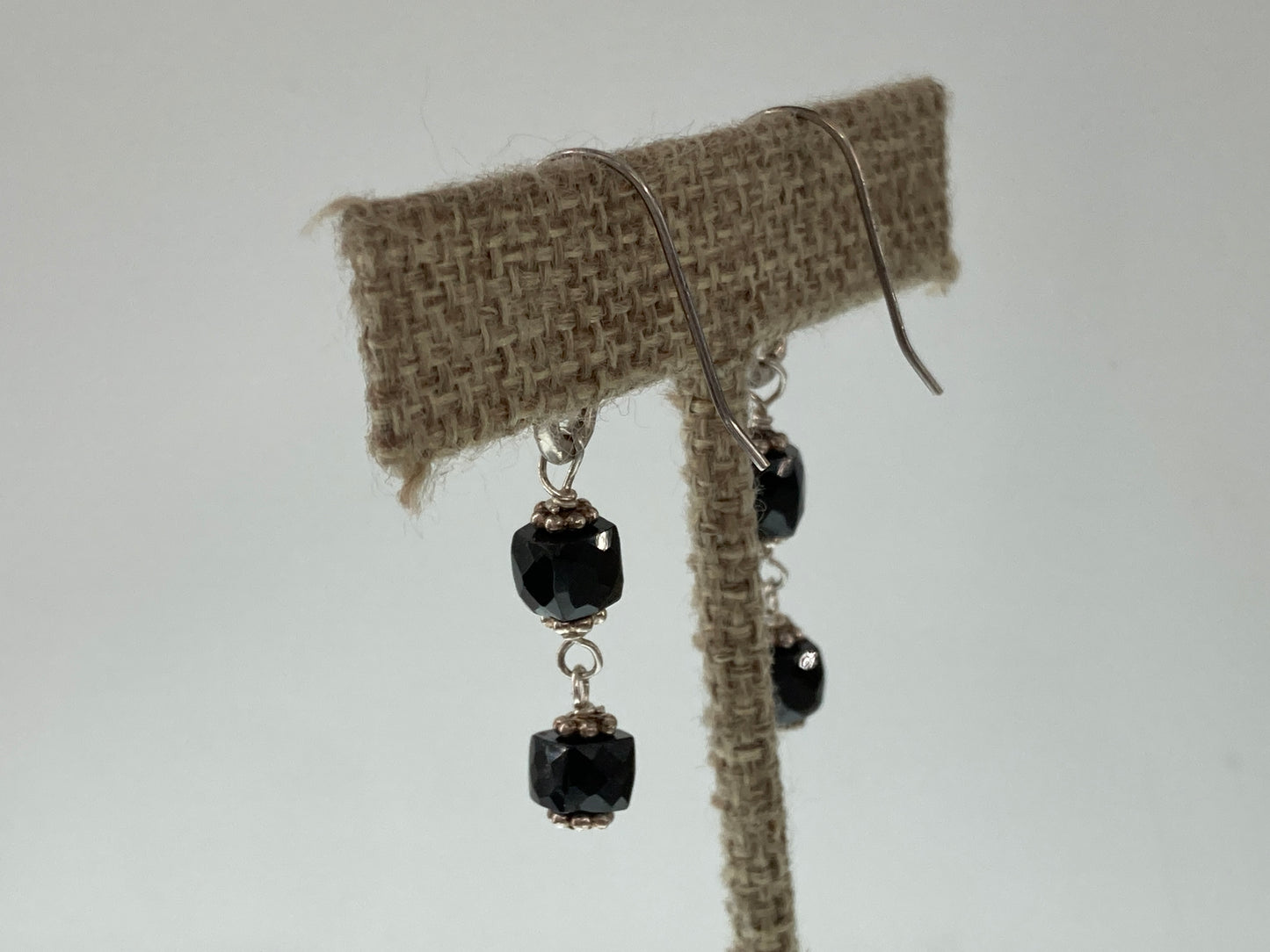 Black Jet Bead Earrings Style 2
