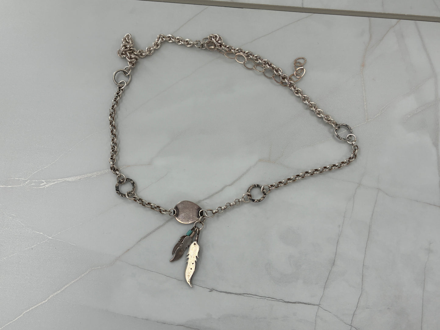 Bear Claw and Feathers Necklace