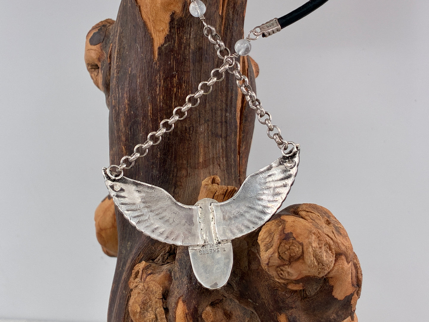 Turquoise and Wings - T. Skeets Sterling Silver Reborn Necklace