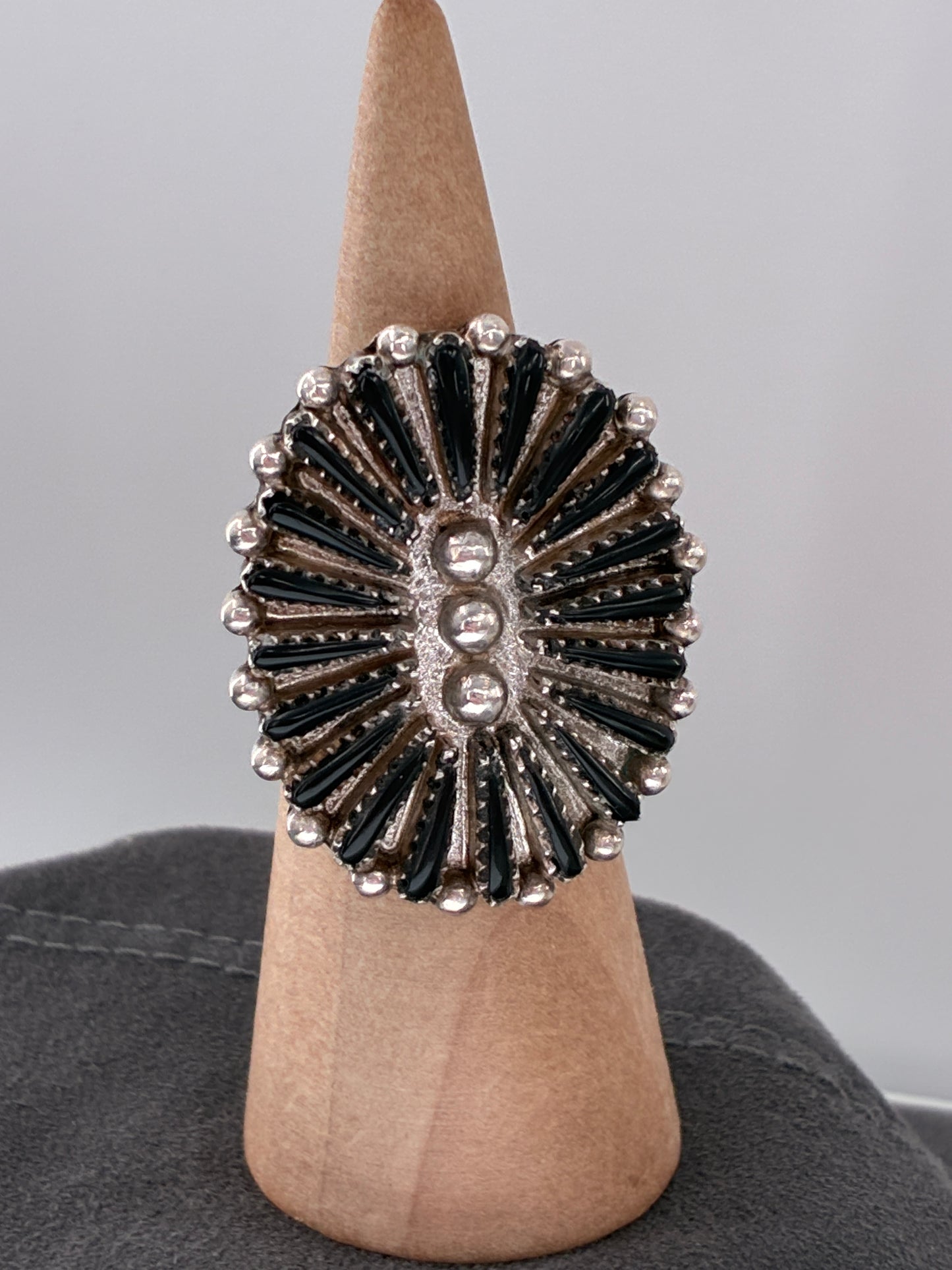 Black Onyx Needlepoint Rescued Only Ring