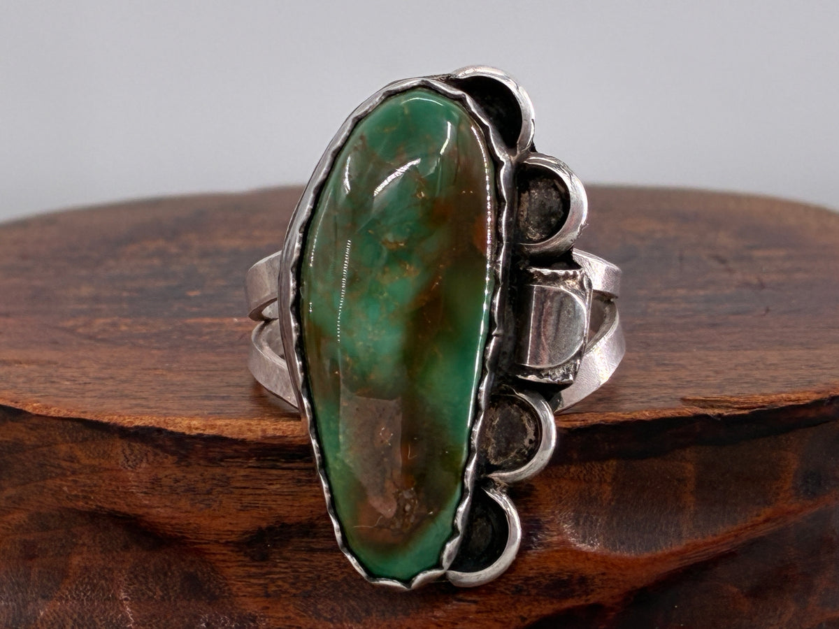 Rescued Variscite and Sterling Silver Ring - Size 10