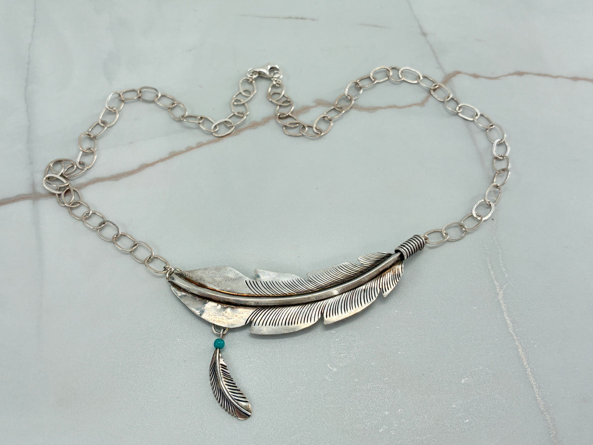 Reborn Feathers Sterling Silver Necklace