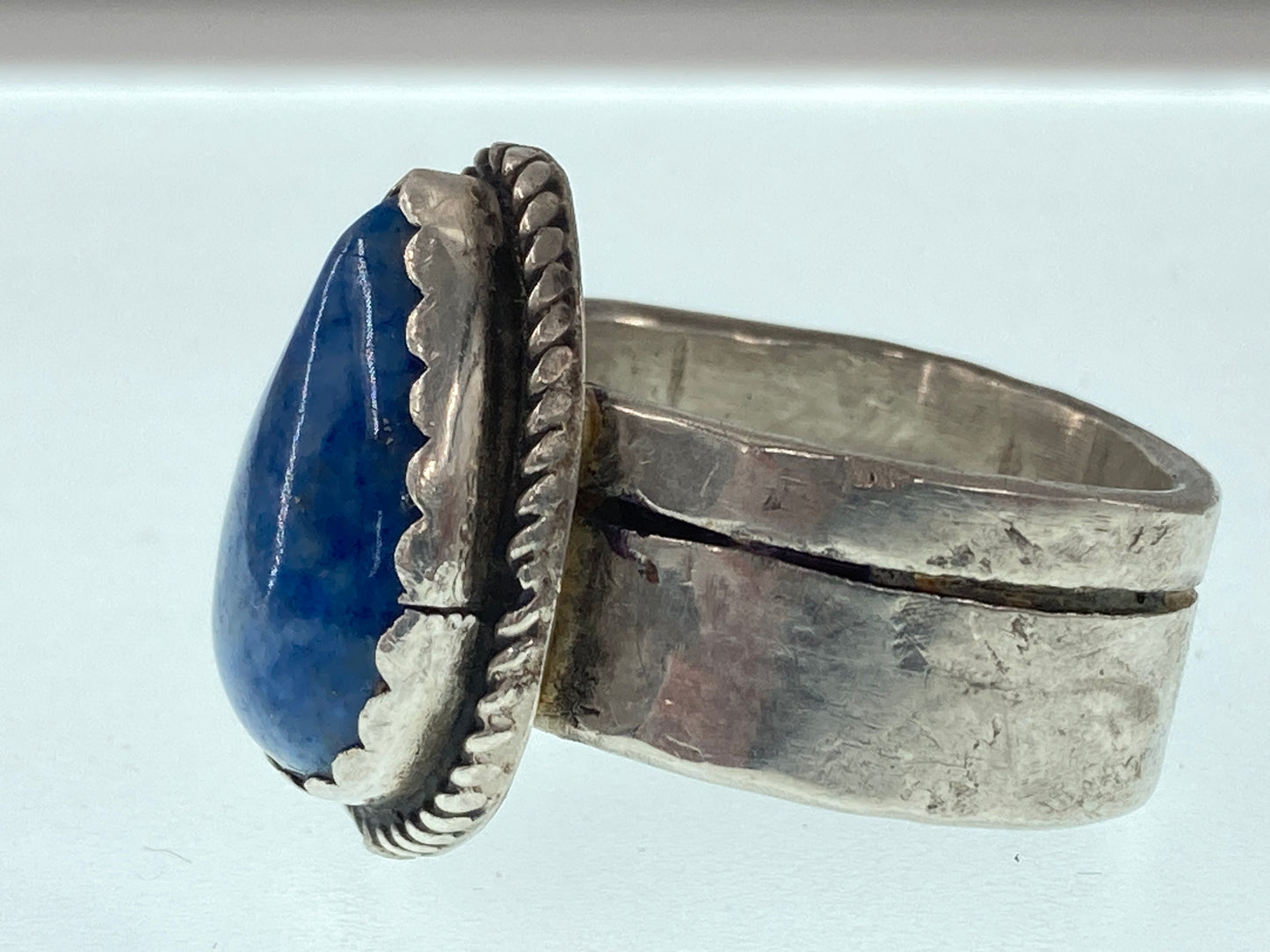 Denim Lapis Teardrop Ring