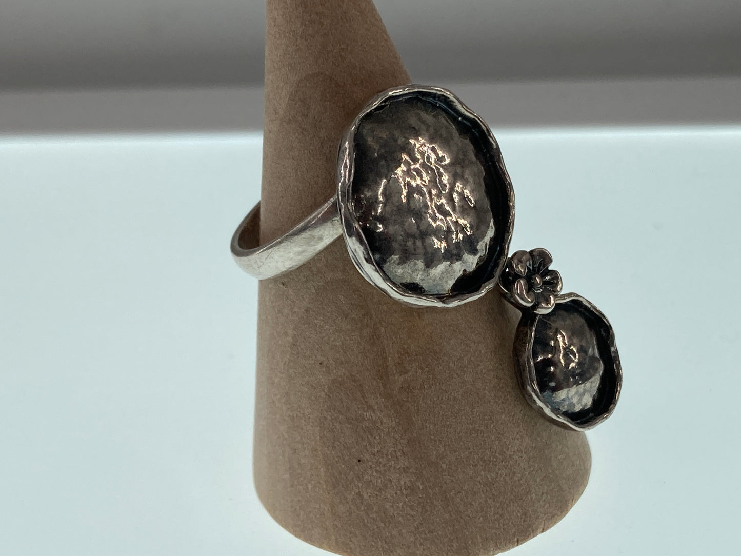 Double Trouble Sterling Bubbles Ring