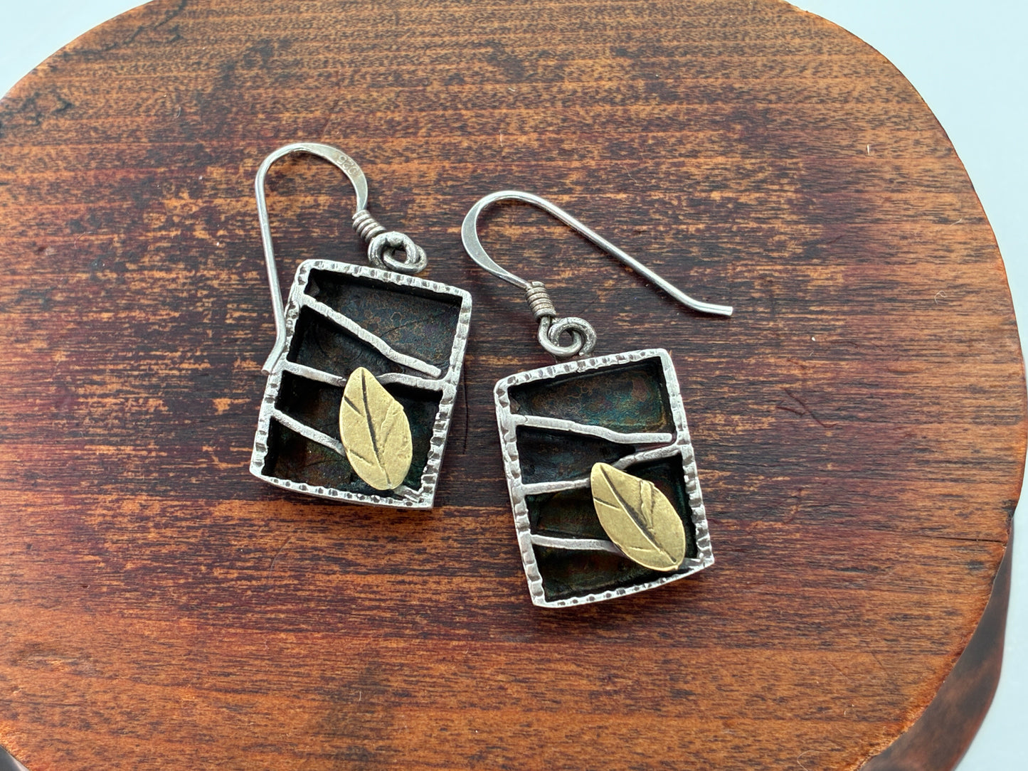 Brass Leaf Rescued Earrings