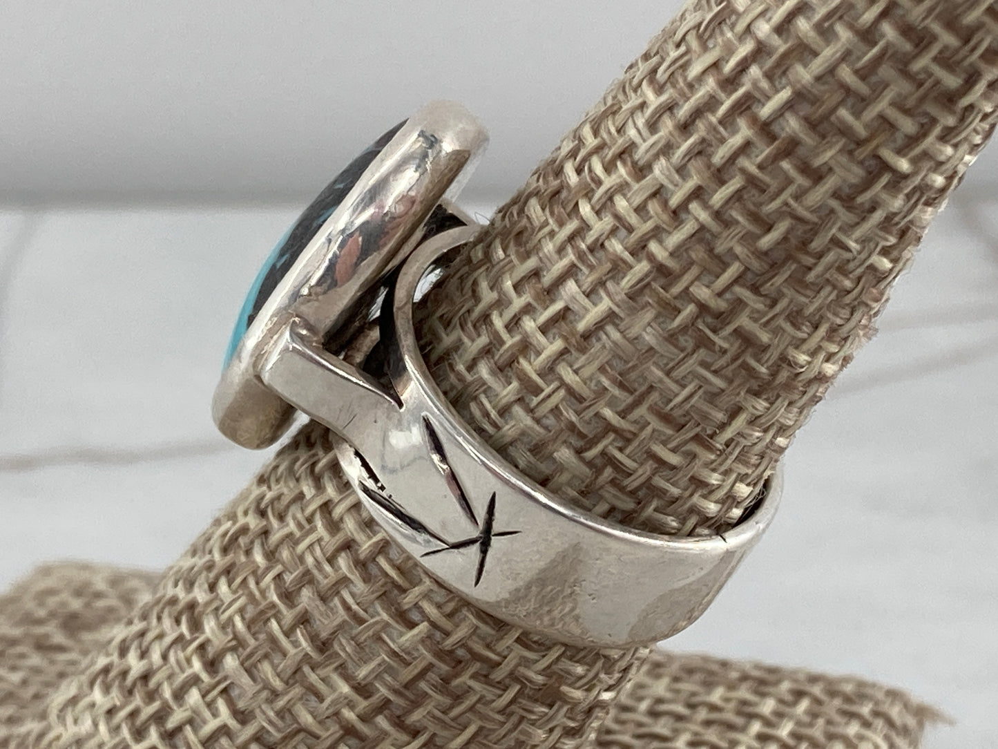 Persian Turquoise in European Silver Ring