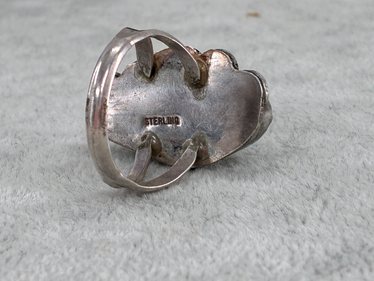 Rescued Variscite and Sterling Silver Ring - Size 10