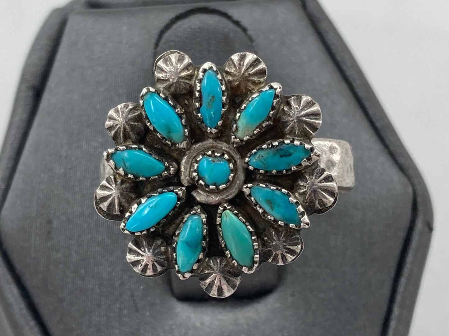 Needlepoint Turquoise Ring