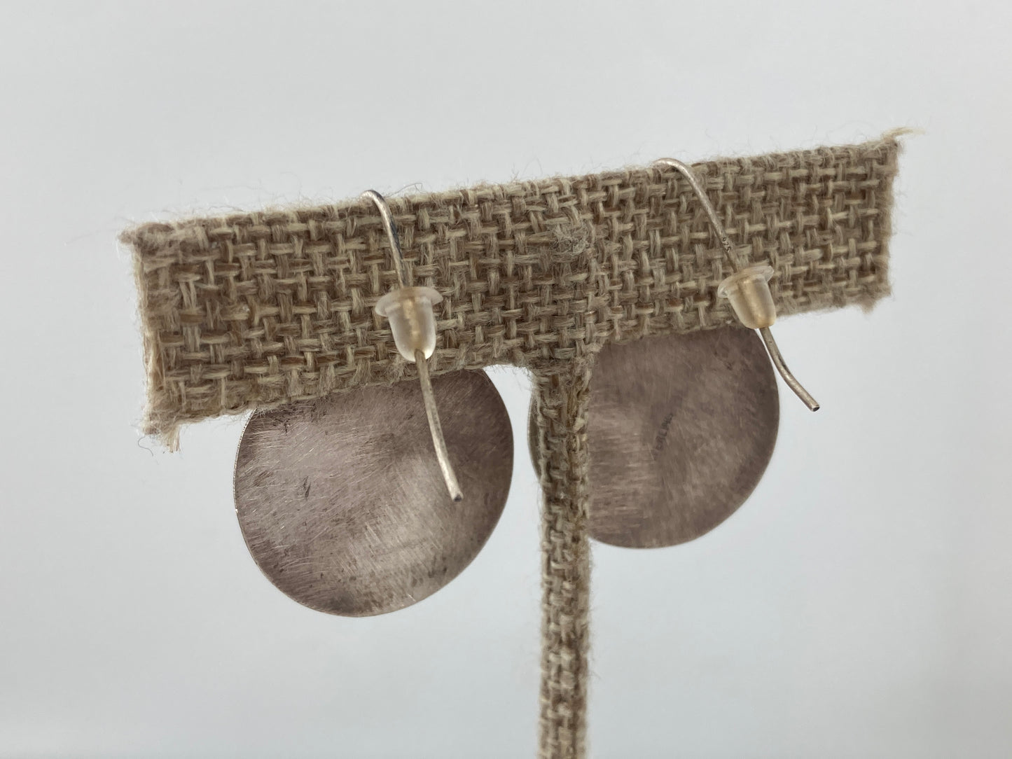 Etched Wood in Sterling Silver Earrings