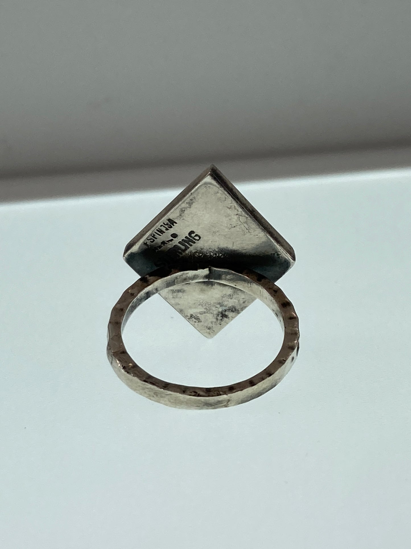 Sterling Diamond Textured Ring