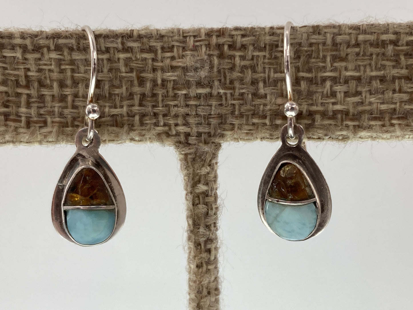 Amber Larimar Earrings #2