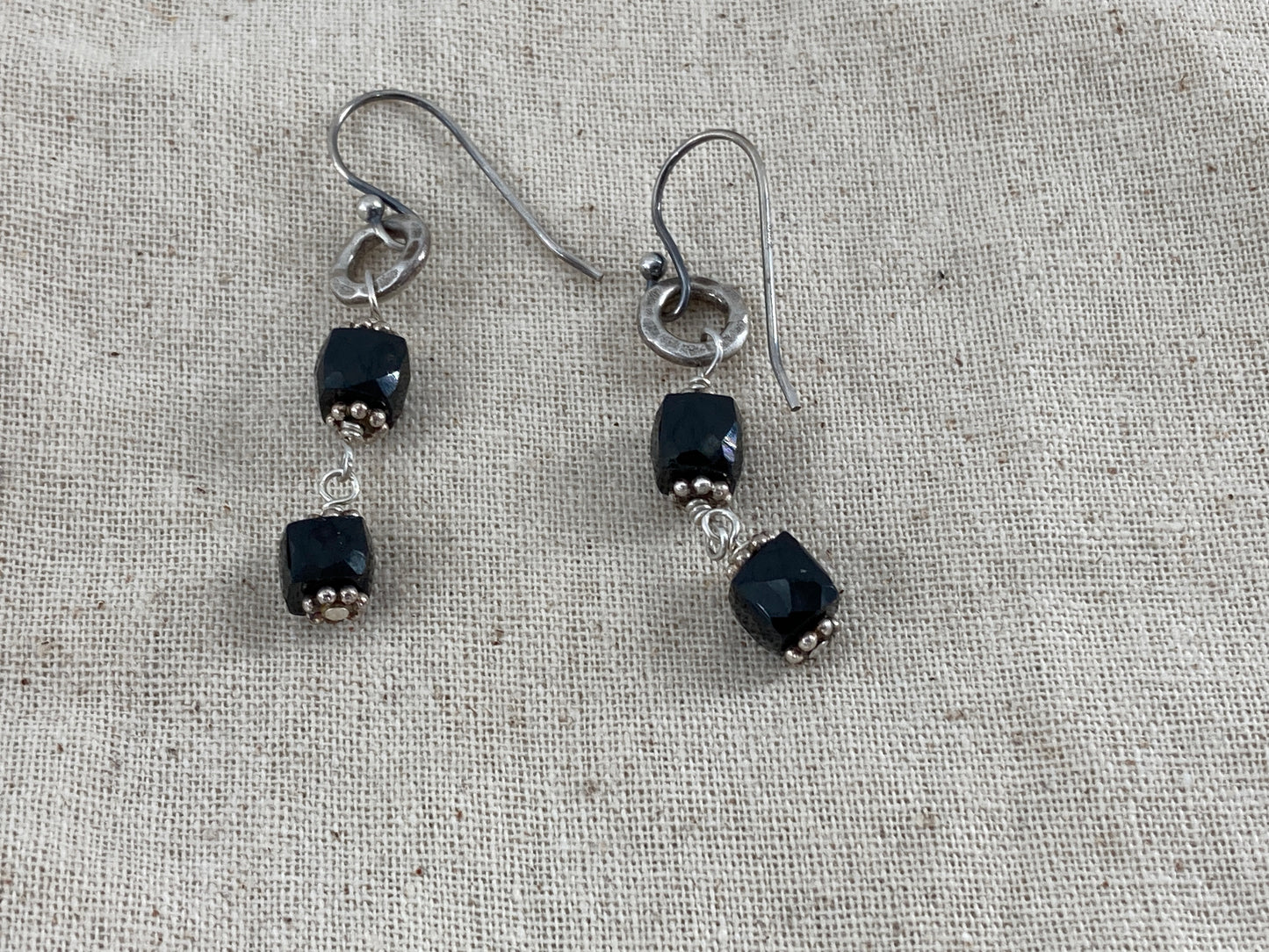 Black Jet Bead Earrings Style 2