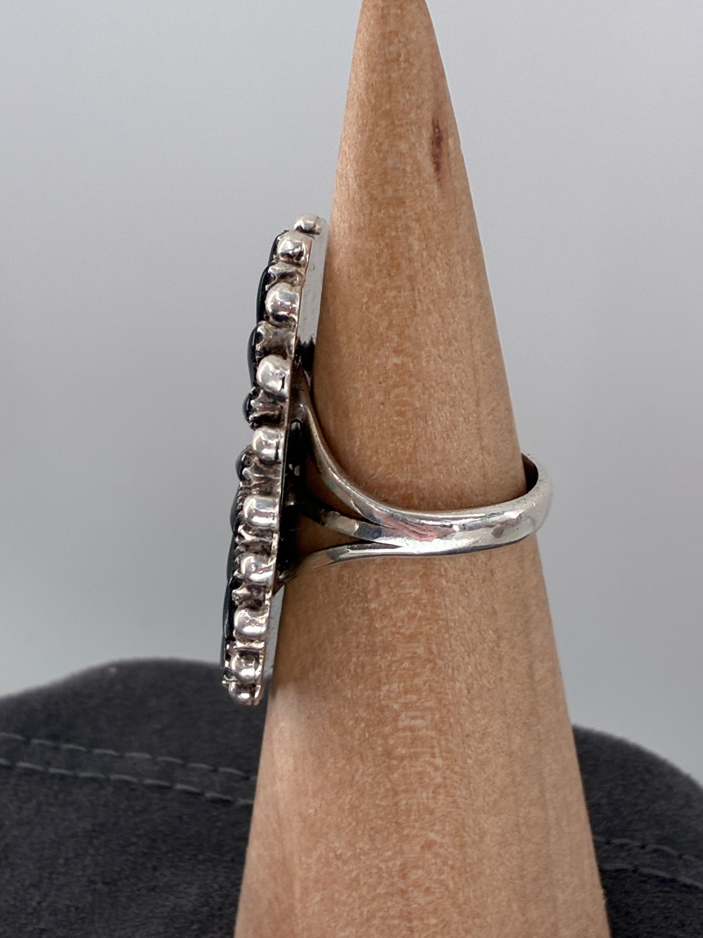 Black Onyx Needlepoint Rescued Only Ring