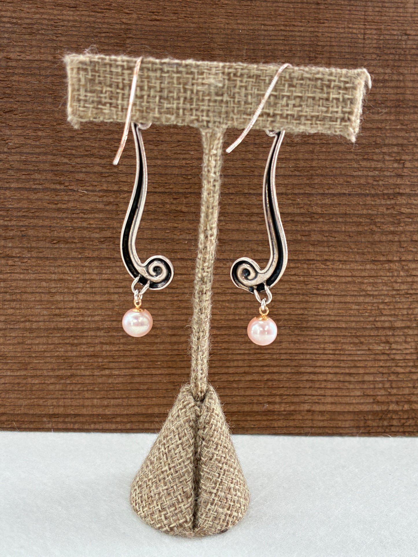 Pearl and Sterling Silver "Flip it!" Earrings