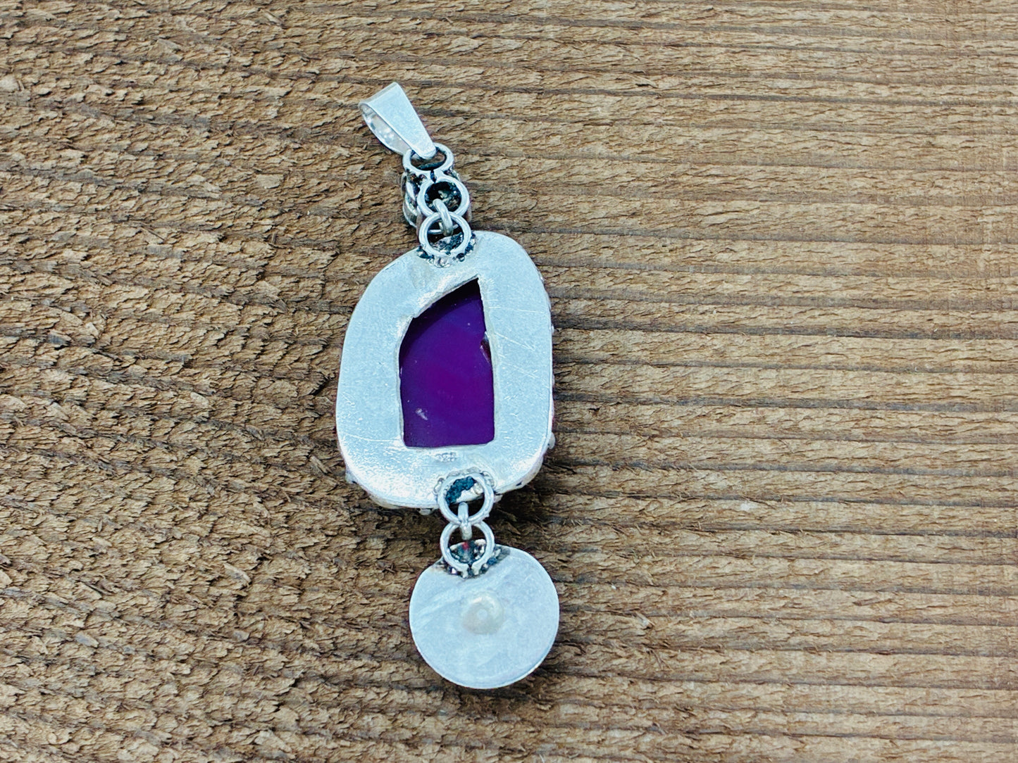 Mystic Cubic Zirconia, Pink Agate, Sugilite Pendant
