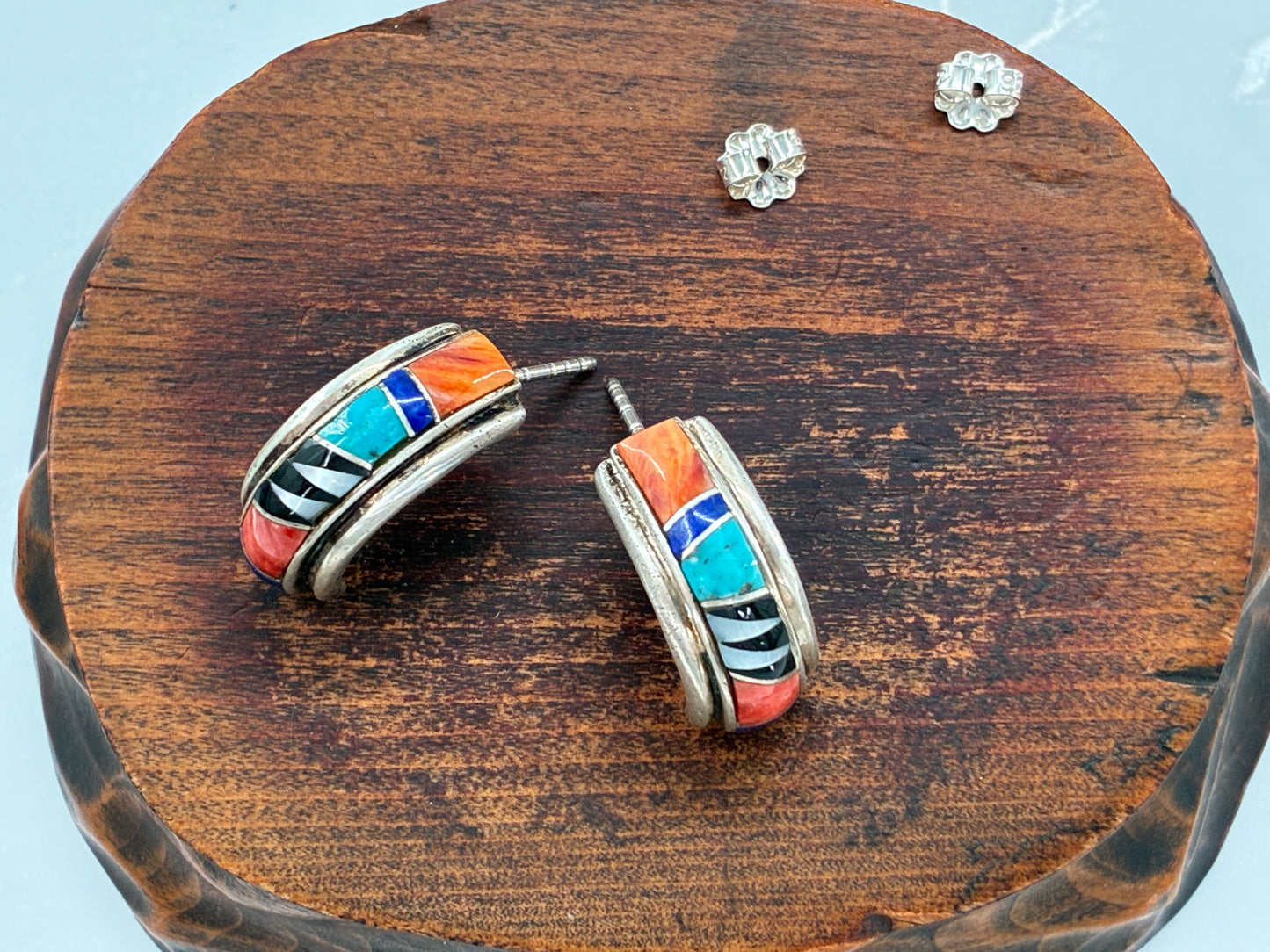 Natural Stones set in Sterling Silver Earrings