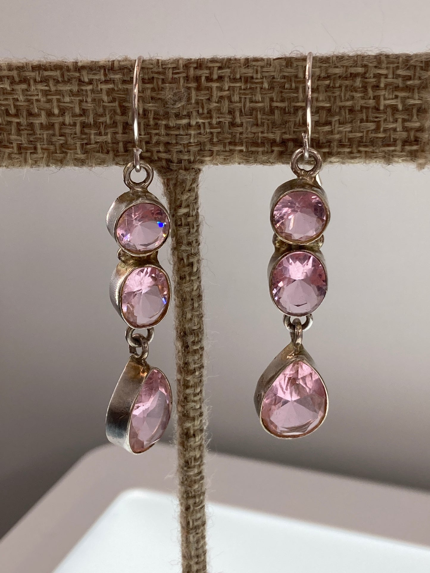 Rose Quartz in Sterling Silver Earrings