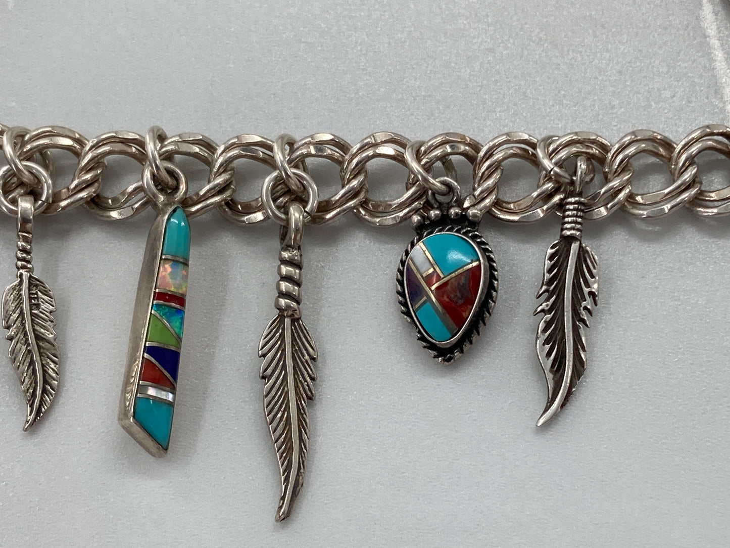 Feathers and Gems Charm Bracelet