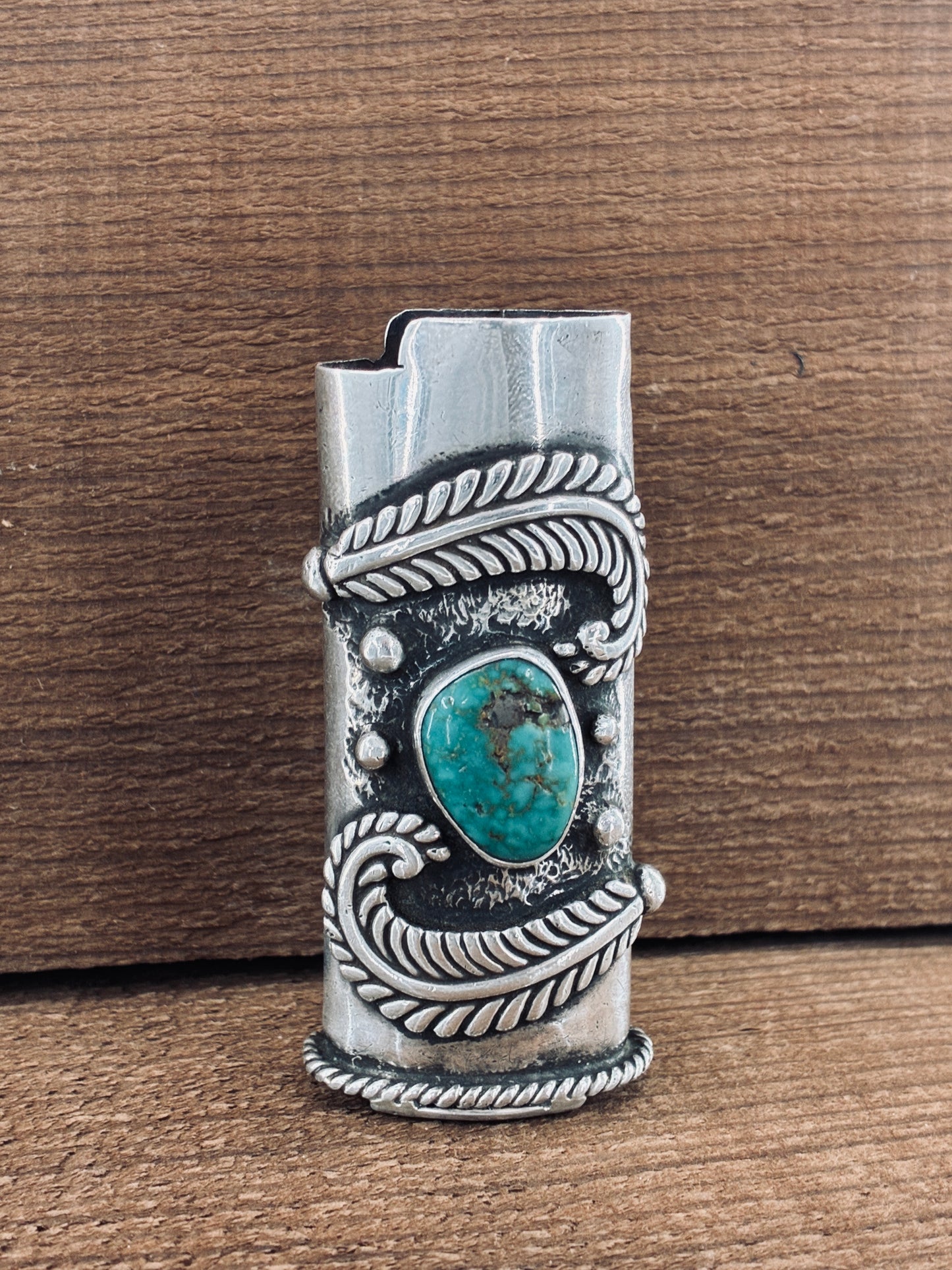 Tippy the Sterling Silver Turquoise Lighter Case Jacket