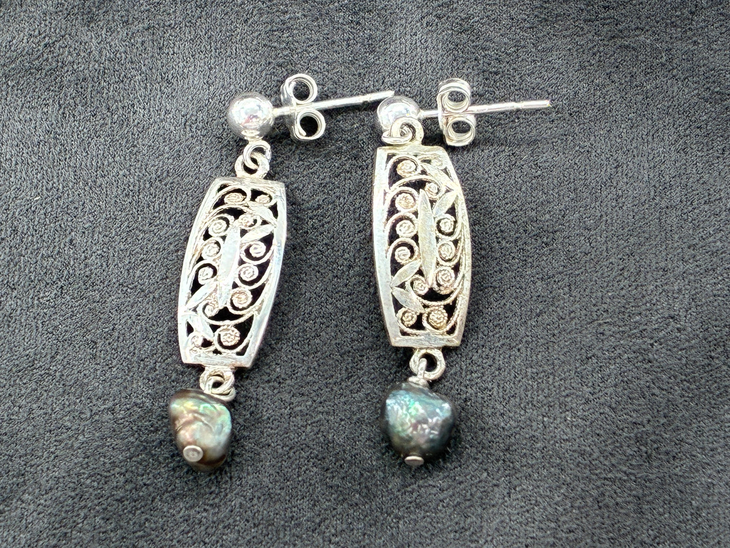 Sterling Silver and Pearl Earrings