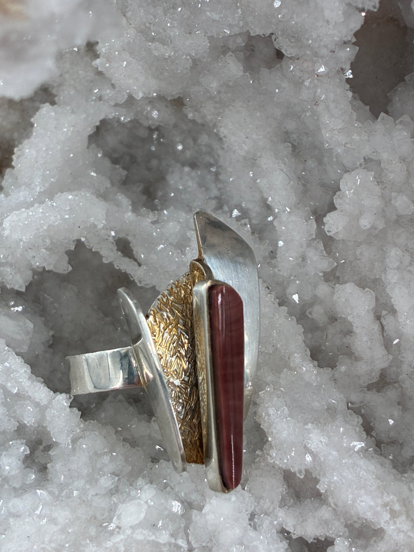 Chalcedony Red Agate Ring