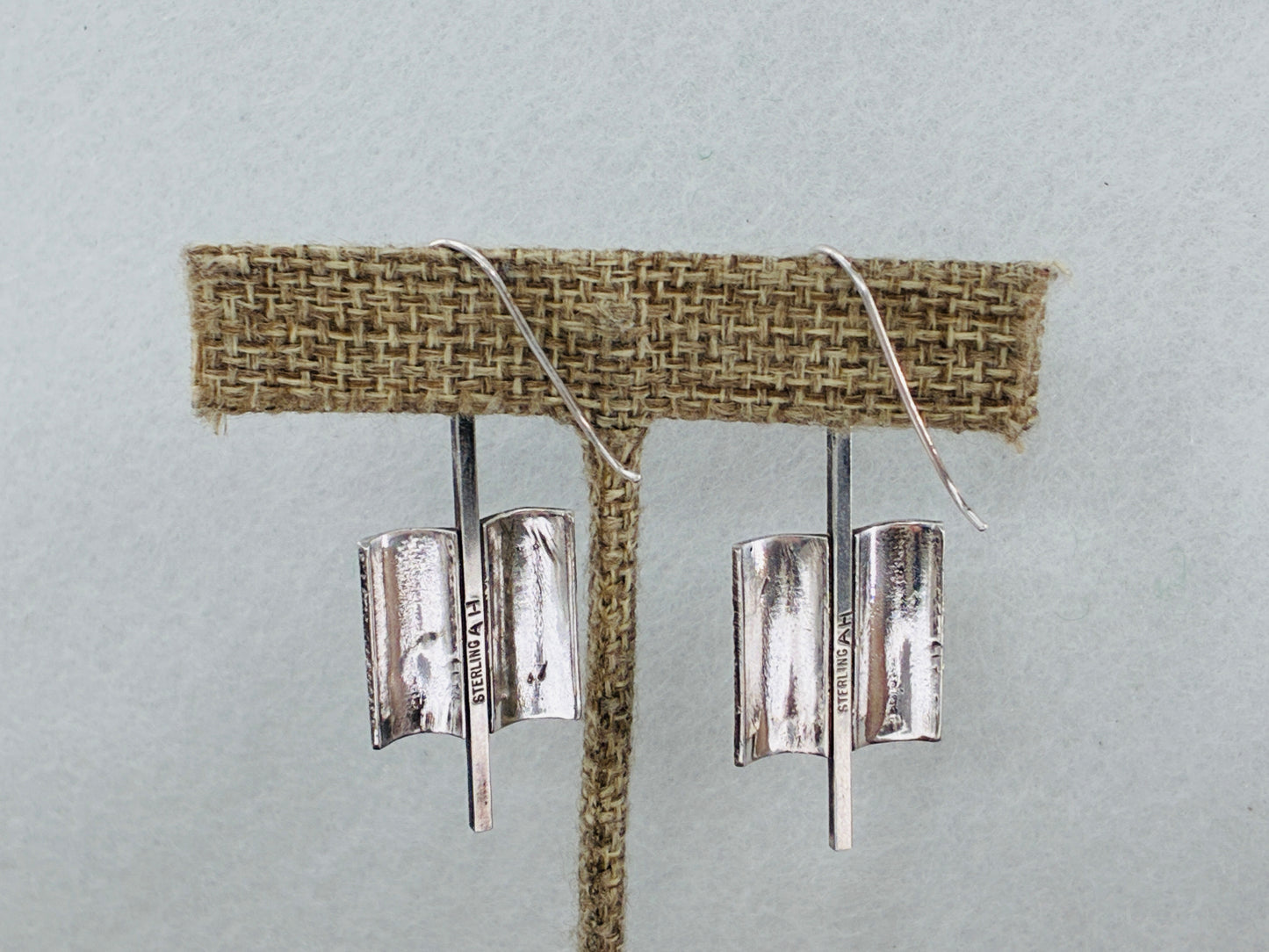 Pearl and Mixed Metal Damascus on Sterling Silver Earrings