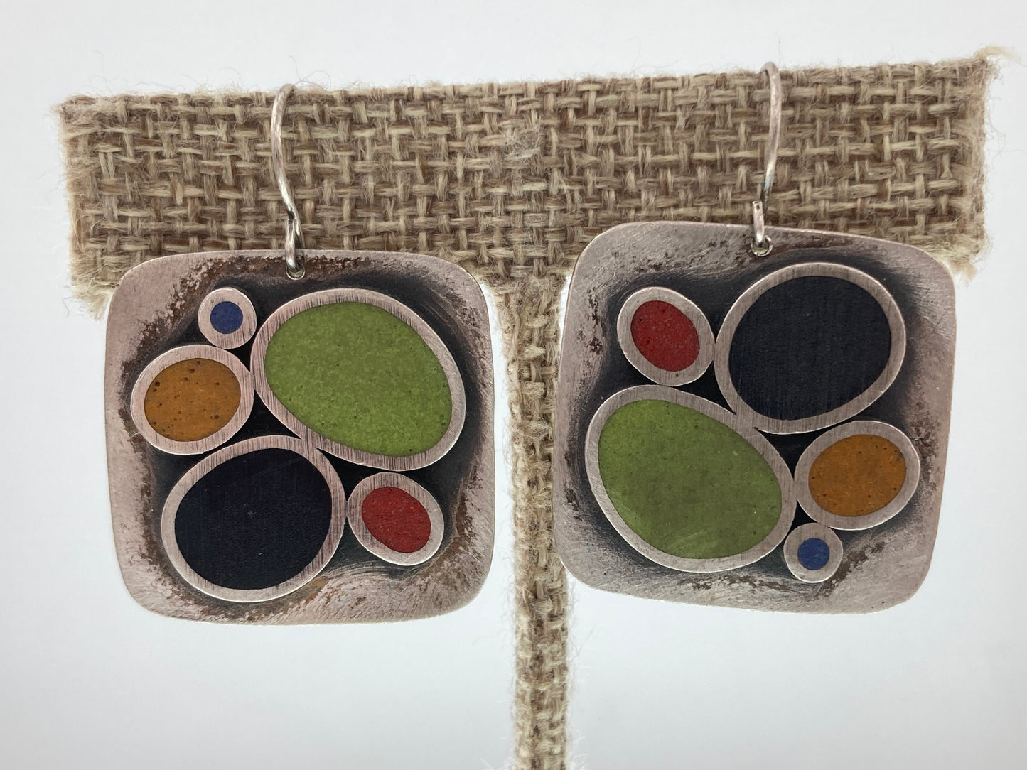 Polymer Clay in Sterling Silver Artisan Earrings