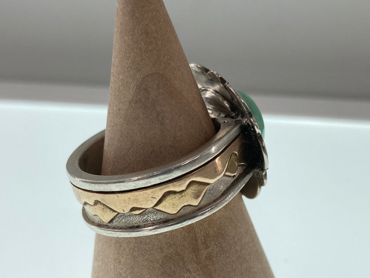 Jadeite and 14K Gold Mountain Ring