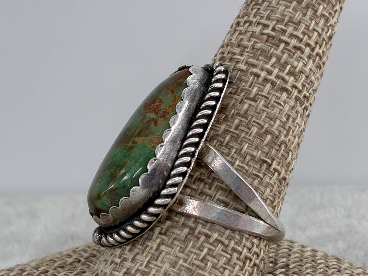 Rescued Variscite and Sterling Silver Ring - Size 10.5