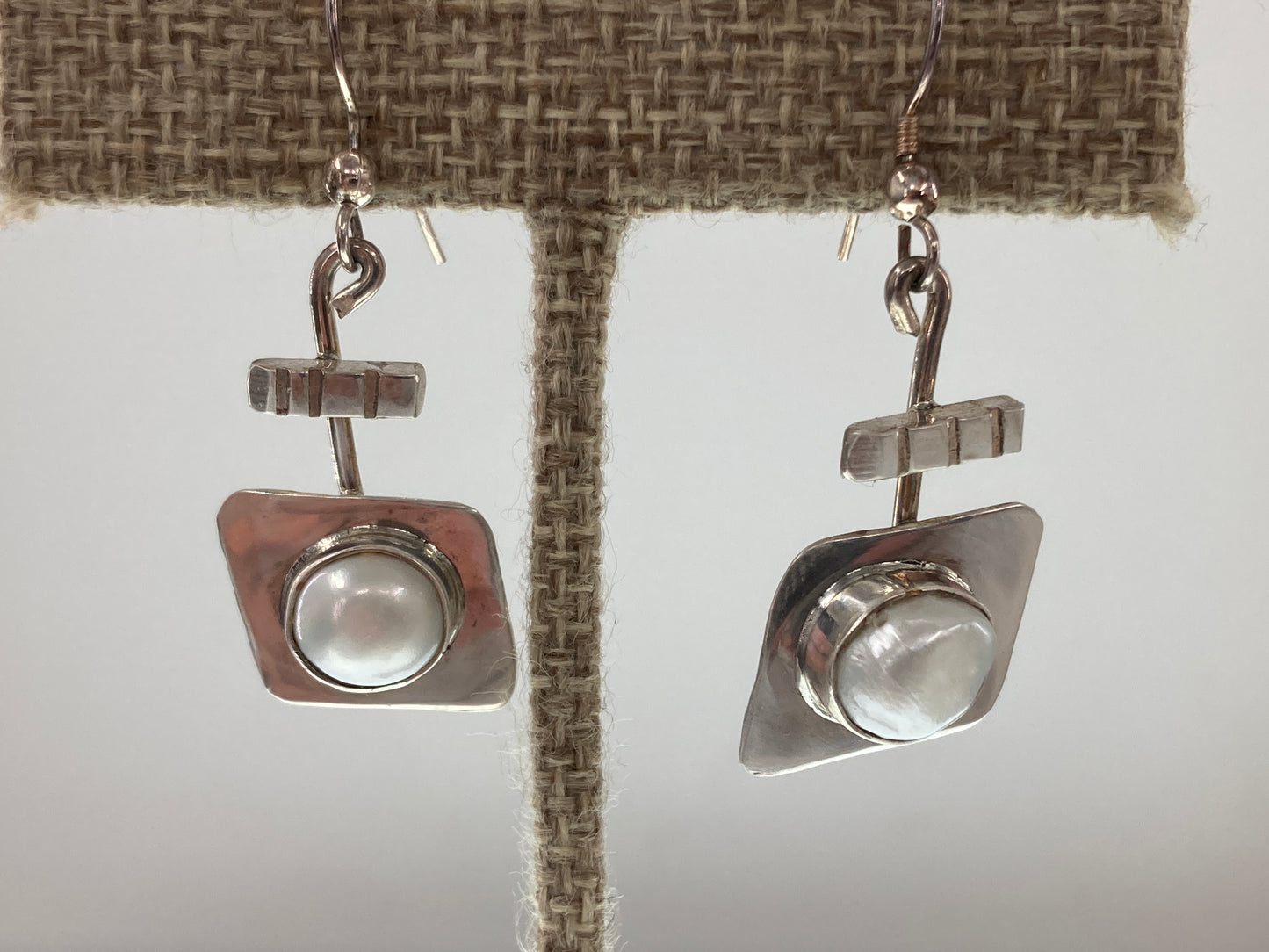 Rescued Pearl and Sterling Silver Earrings