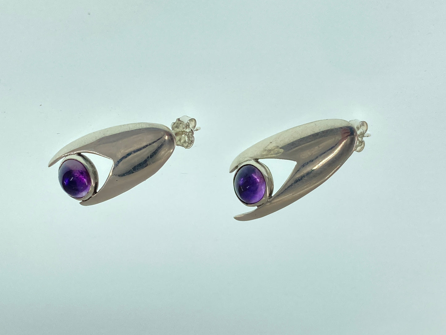 Amethyst in Sterling Silver on Posts Fated Earrings