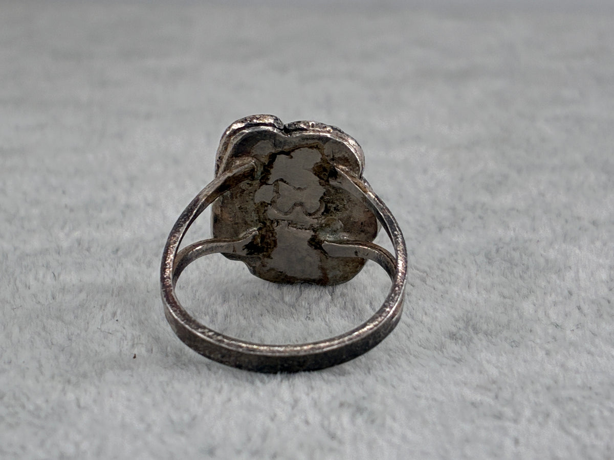 Rescued Agate and Sterling Silver Ring - Size 7.75