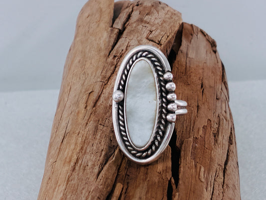 Mother of Pearl in Sterling Silver Ring -Size 6.25